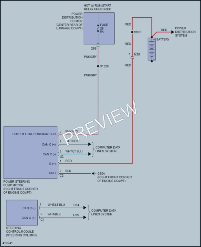 2014 Dodge Challenger Electronic Power Steering wiring diagram preview
