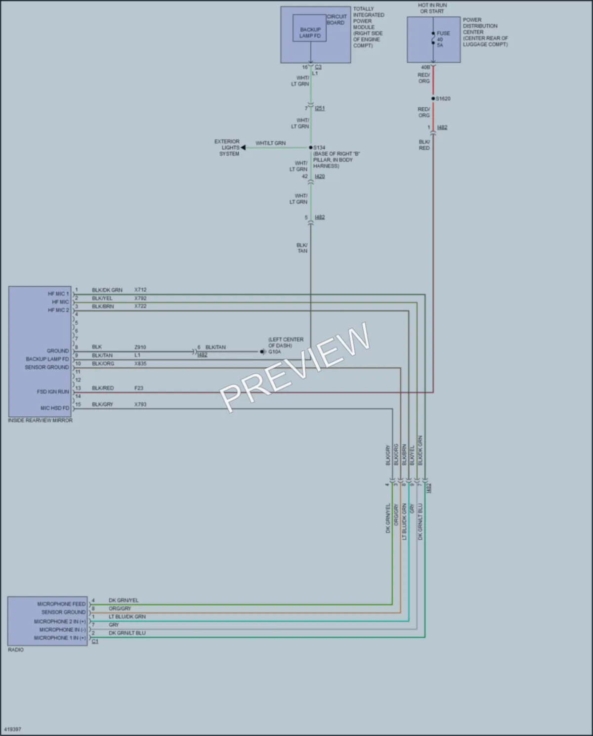 2014 Dodge Challenger Power Mirrors wiring diagram preview