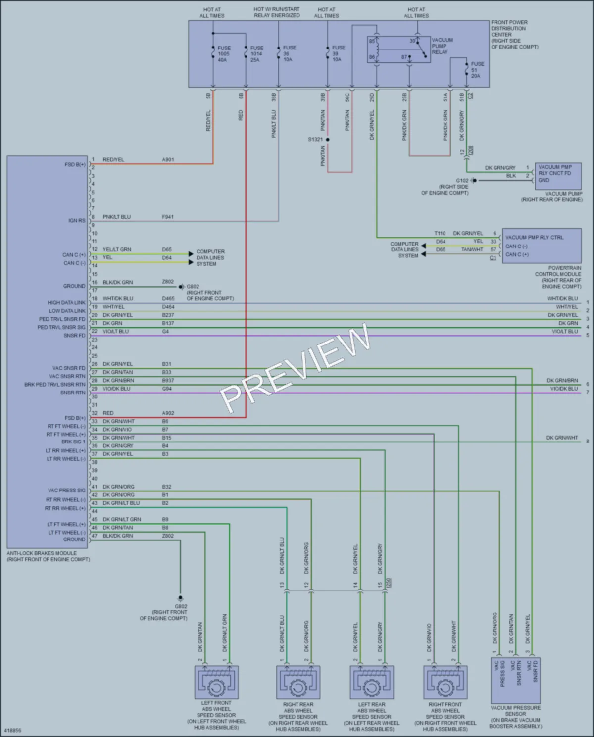 2014 Dodge Charger Anti Lock Brakes wiring diagram preview