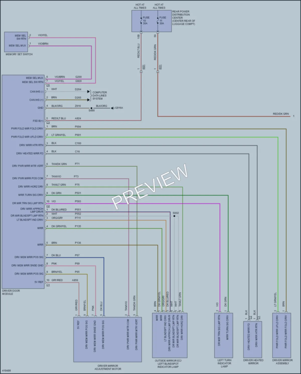 2014 Dodge Charger Memory Systems wiring diagram preview