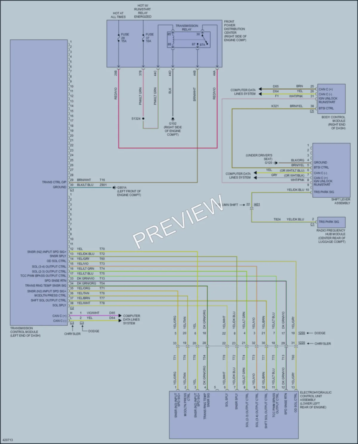 2014 Dodge Charger Transmission wiring diagram preview