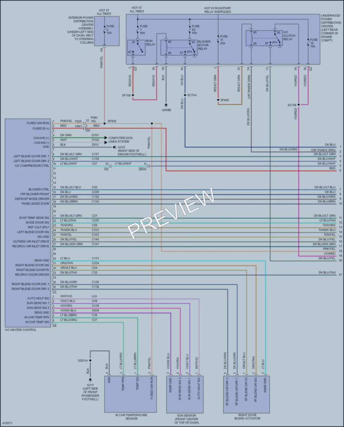 2014 Dodge Dart Air Conditioning wiring diagram preview