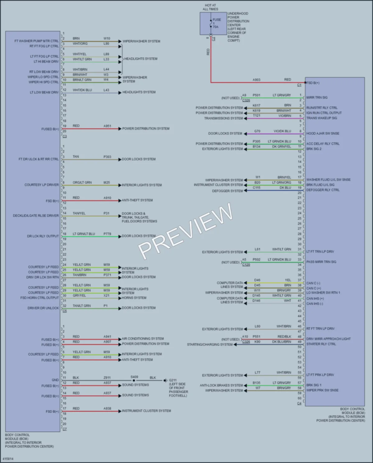 2014 Dodge Dart Body Control Modules wiring diagram preview