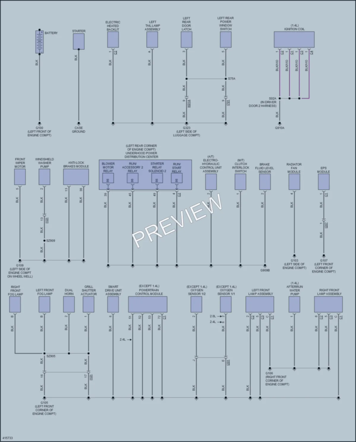 2014 Dodge Dart Ground Distribution wiring diagram preview