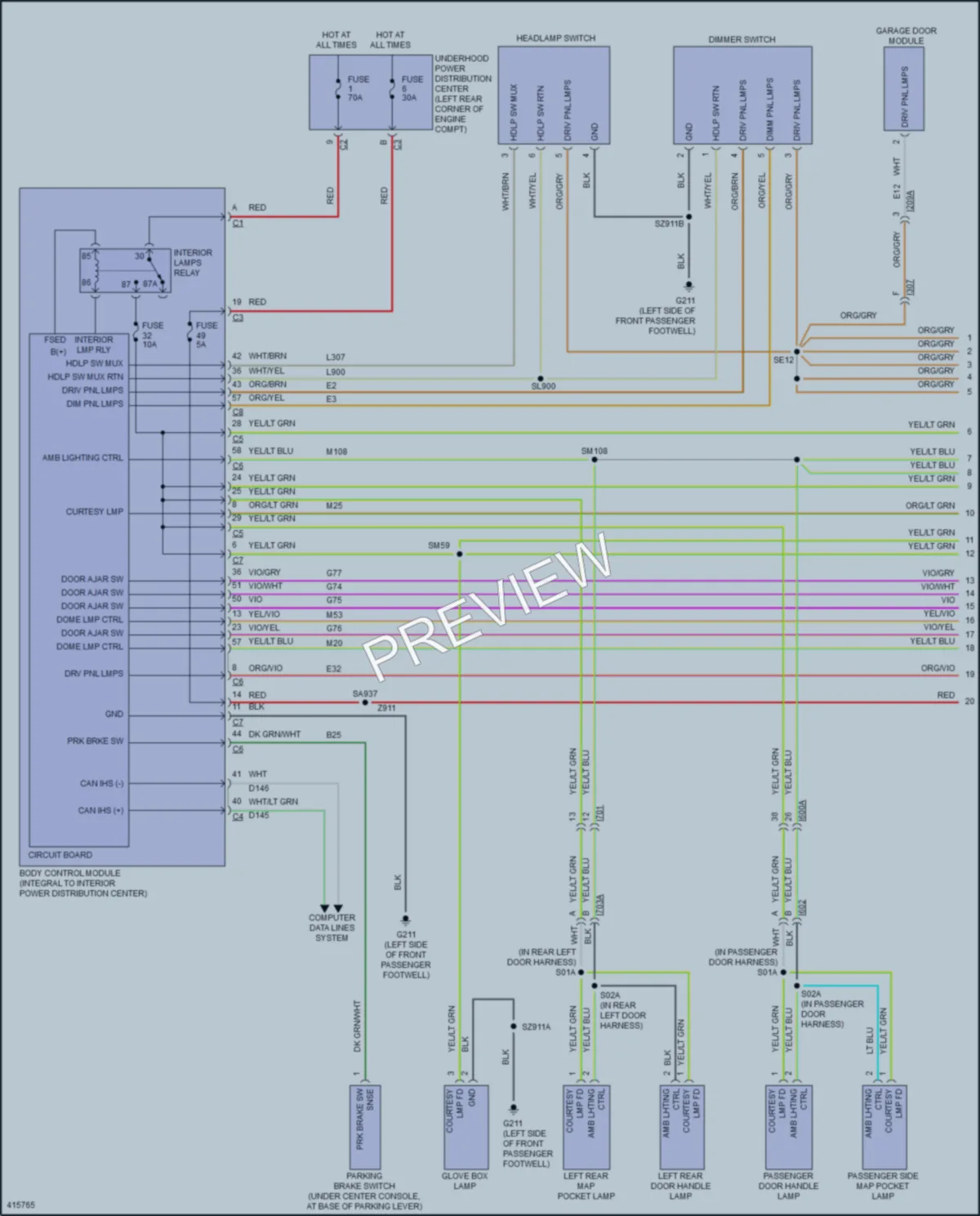 2014 Dodge Dart Interior Lights wiring diagram preview