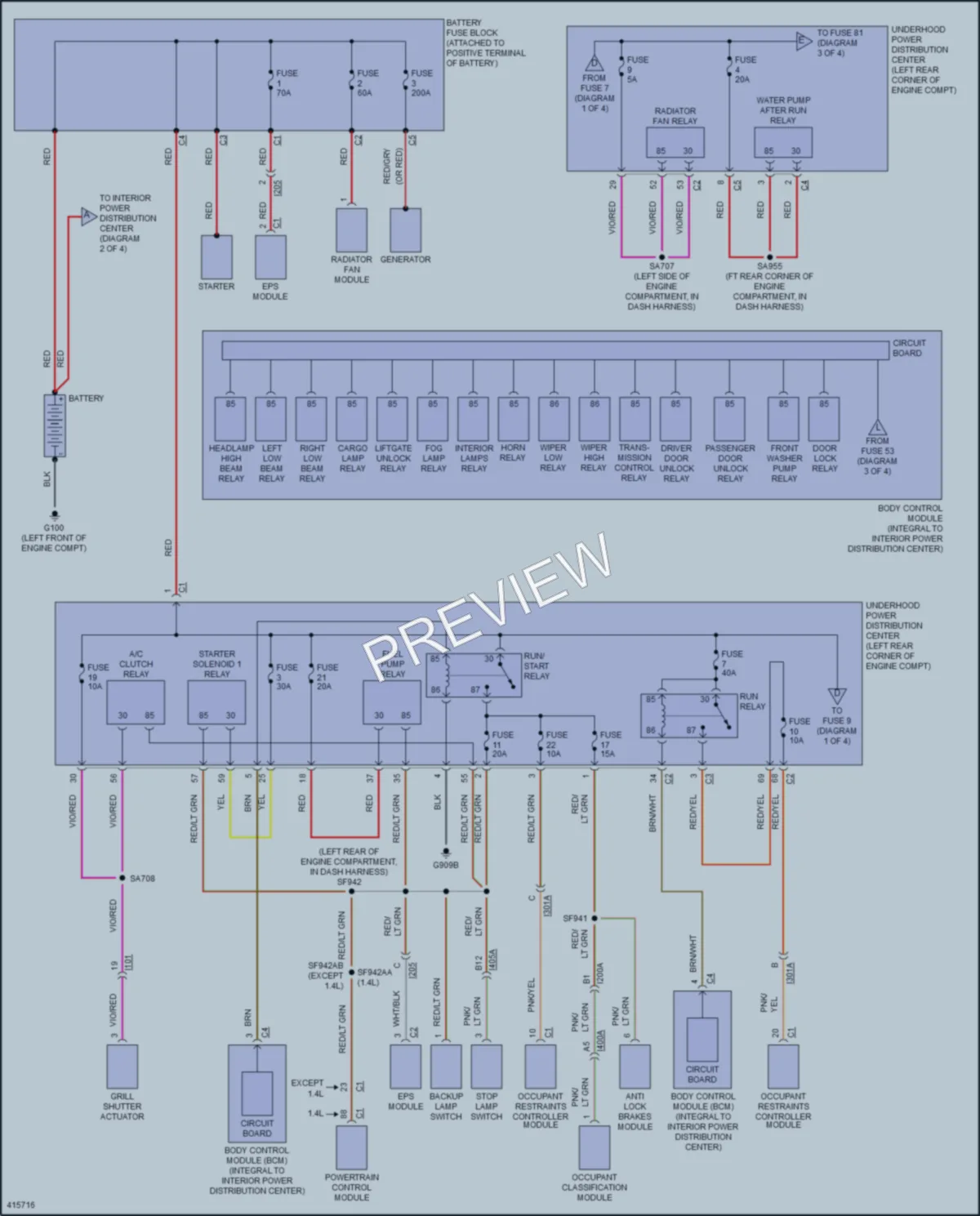 2014 Dodge Dart Power Distribution wiring diagram preview