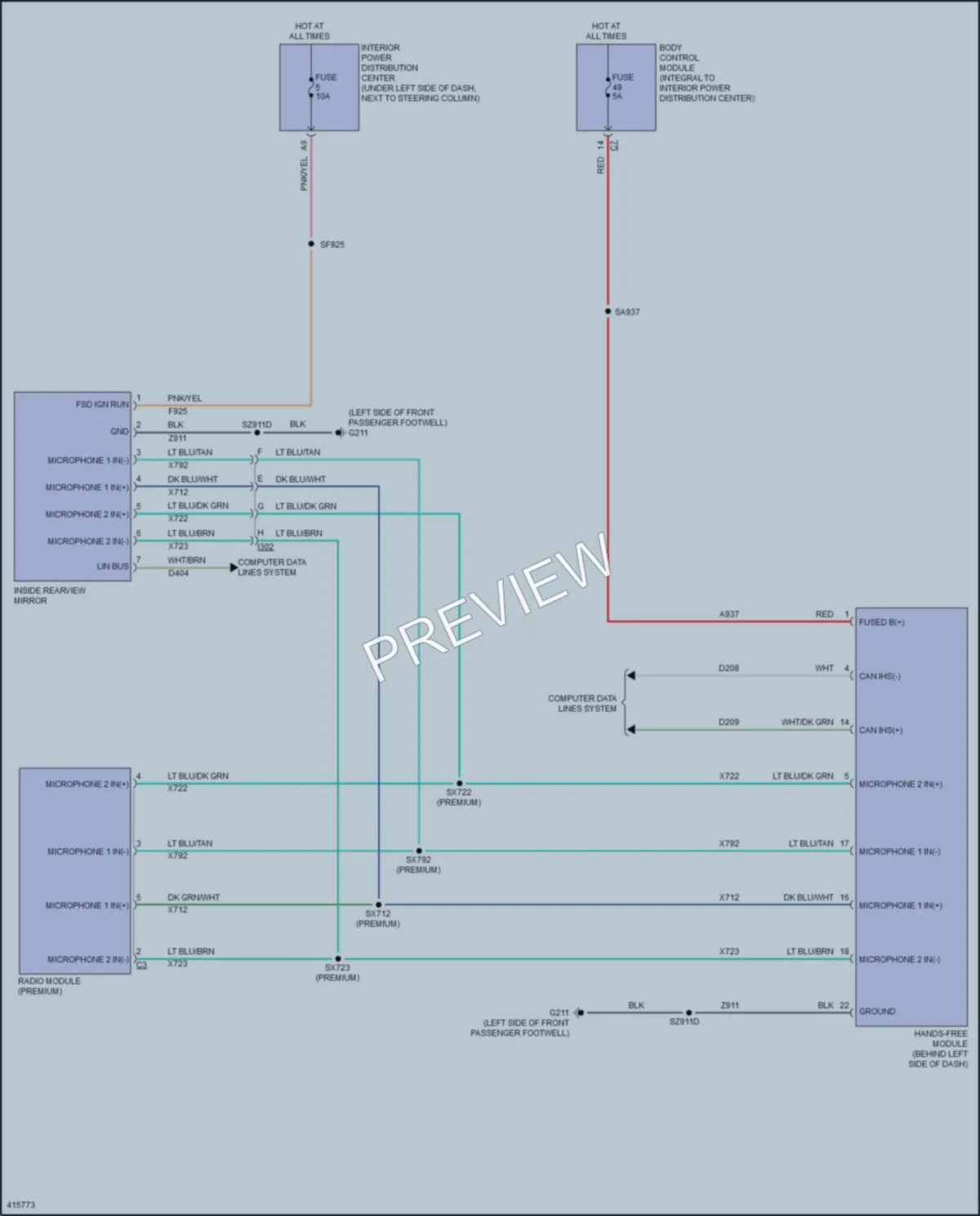 2014 Dodge Dart Power Mirrors wiring diagram preview