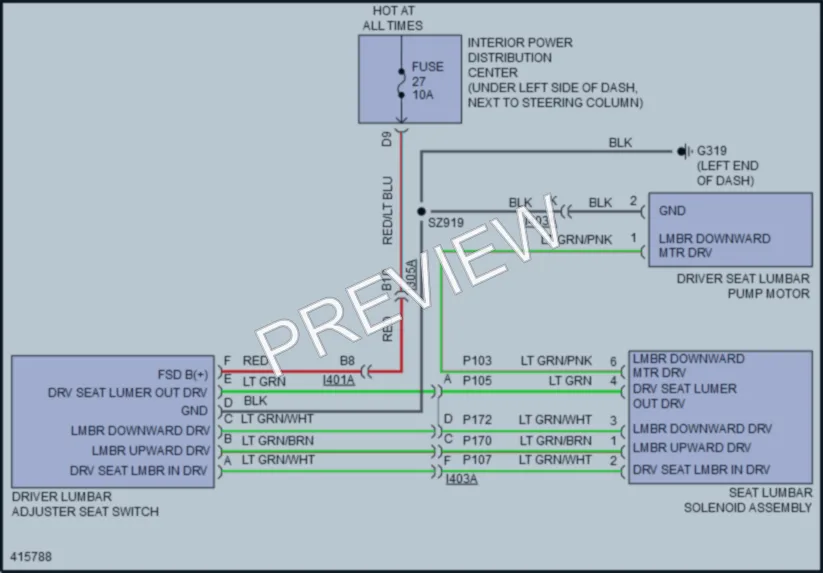 2014 Dodge Dart Power Seats wiring diagram preview