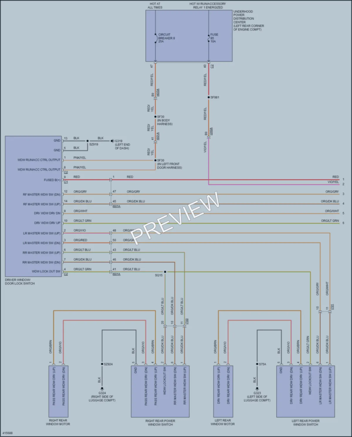 2014 Dodge Dart Power Windows wiring diagram preview