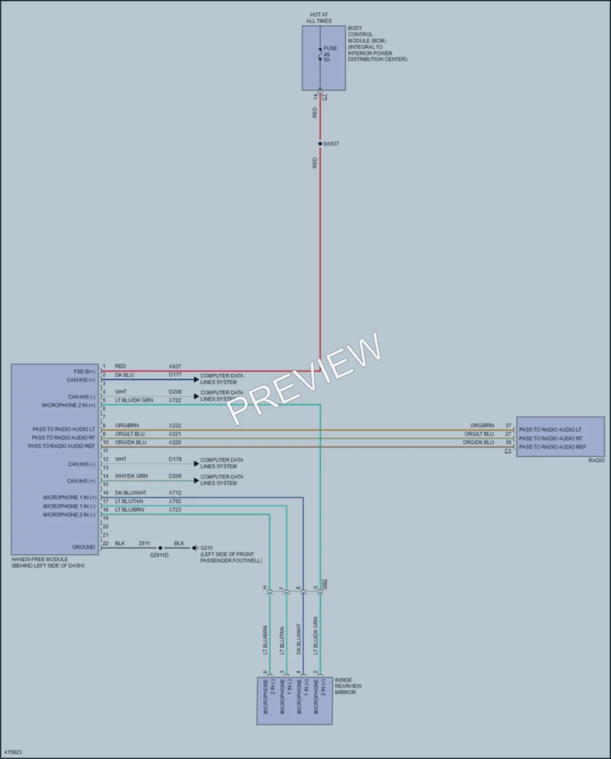 2014 Dodge Dart Radio wiring diagram preview