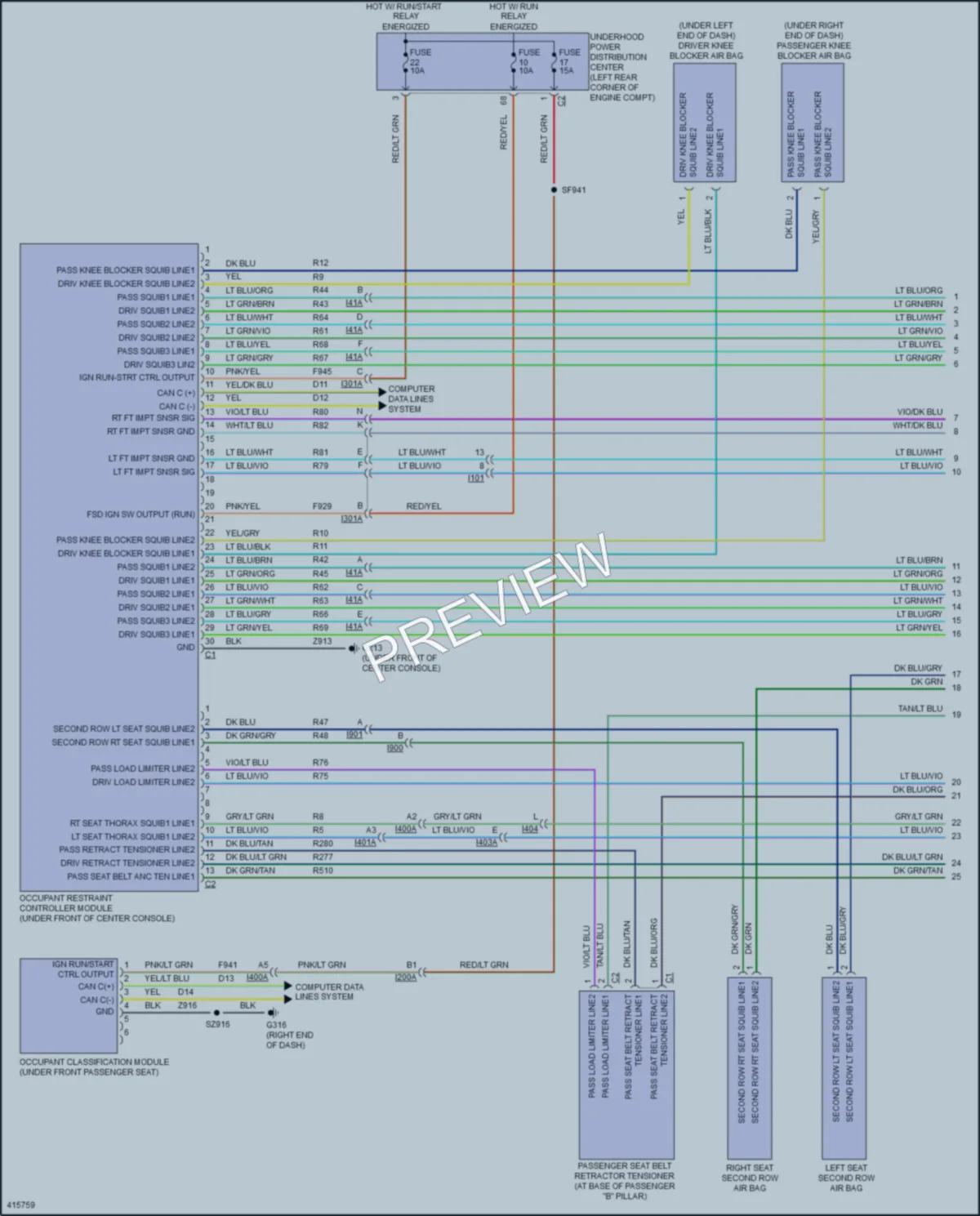 2014 Dodge Dart Supplemental Restraints wiring diagram preview