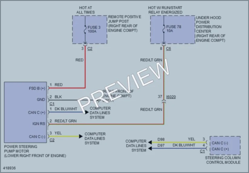 2014 Dodge Durango Electronic Power Steering wiring diagram preview