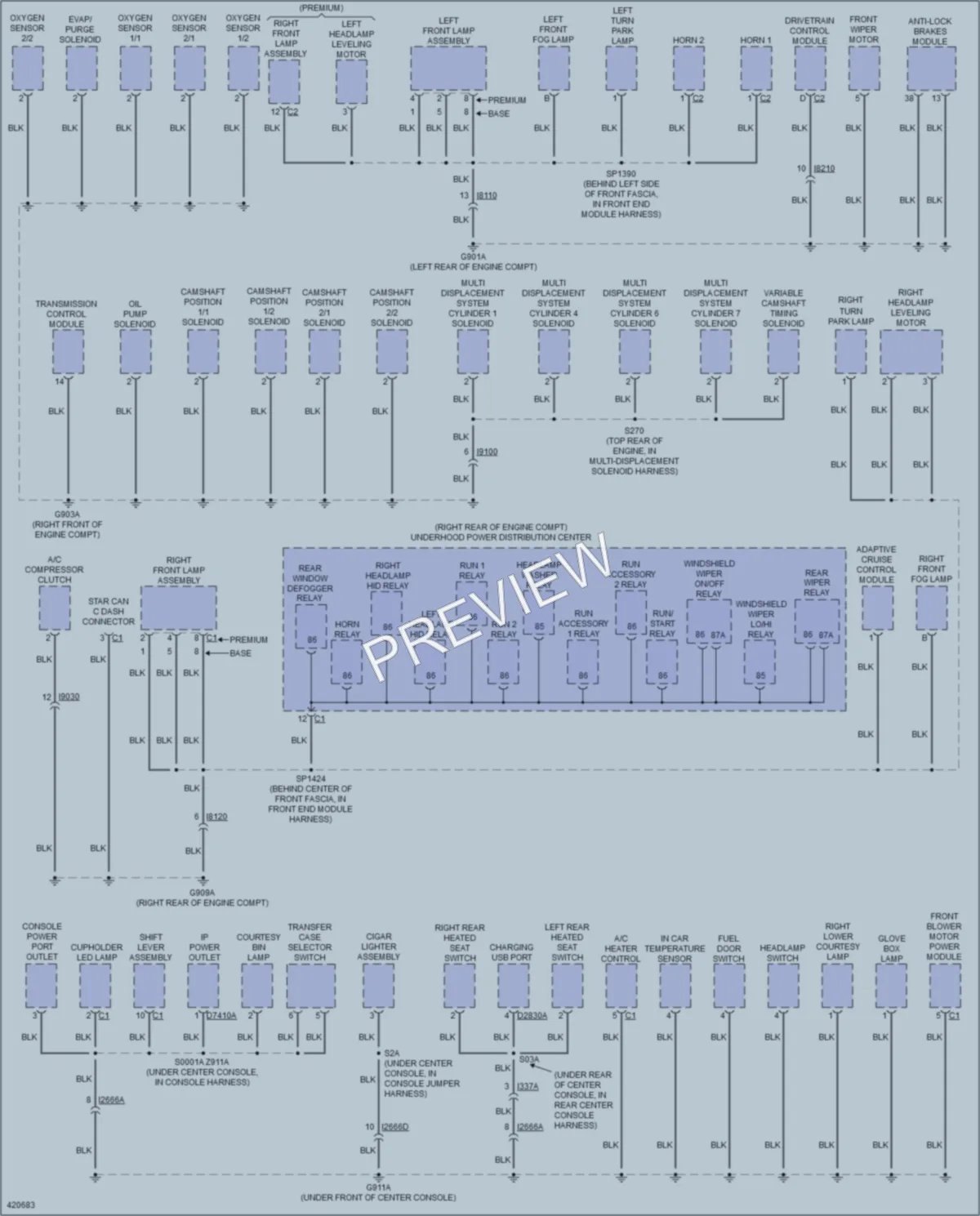 2014 Dodge Durango Ground Distribution wiring diagram preview