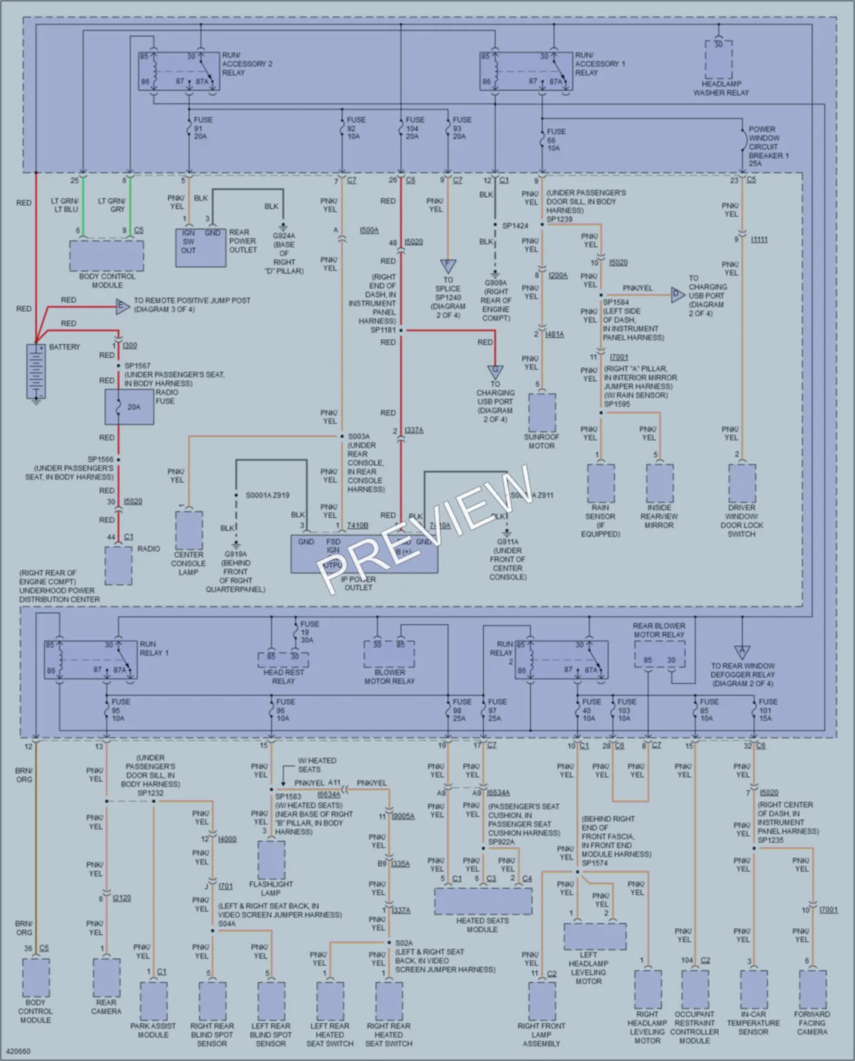 2014 Dodge Durango Power Distribution wiring diagram preview