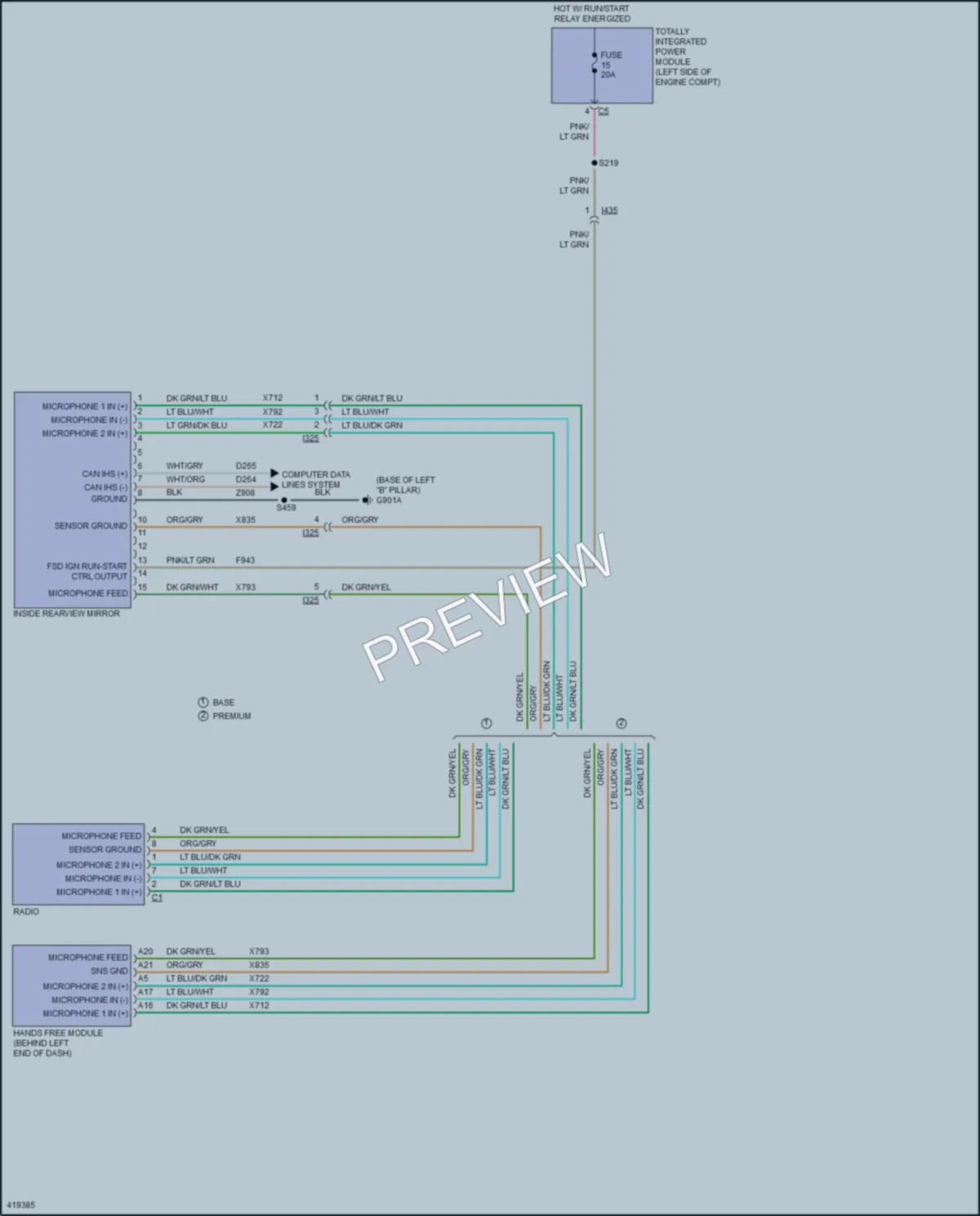 2014 Dodge GrandCaravan Power Mirrors wiring diagram preview