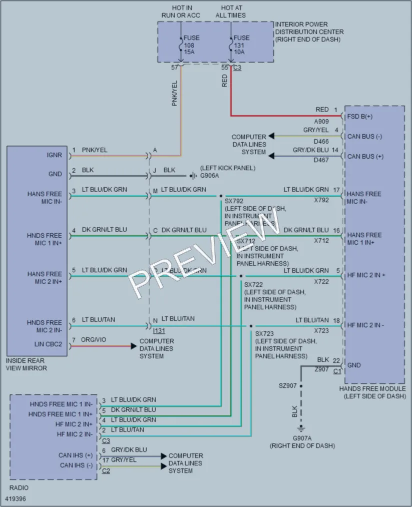 2014 Dodge Journey Power Mirrors wiring diagram preview
