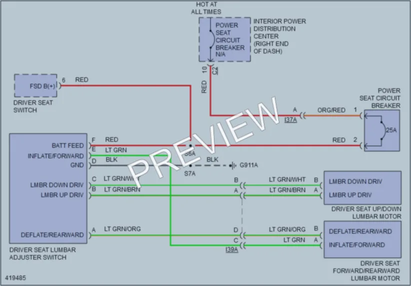 2014 Dodge Journey Power Seats wiring diagram preview
