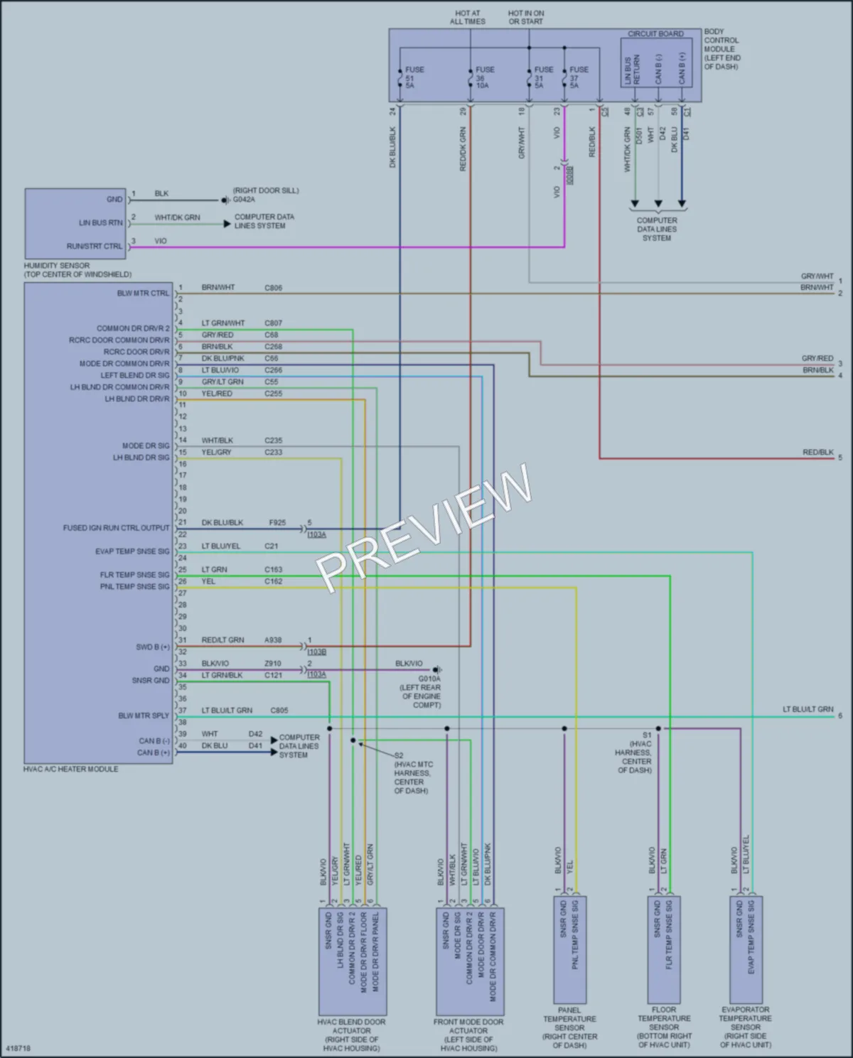 2014 Fiat 500 Air Conditioning wiring diagram preview
