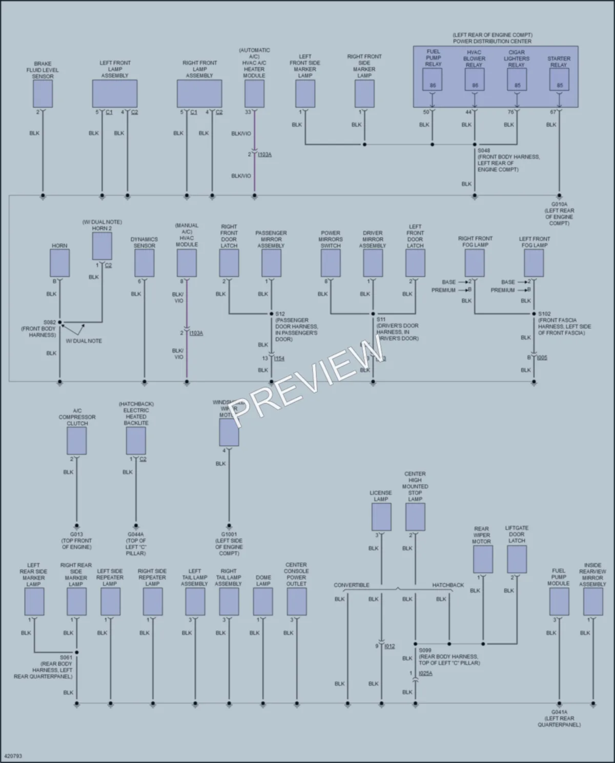 2014 Fiat 500 Ground Distribution wiring diagram preview
