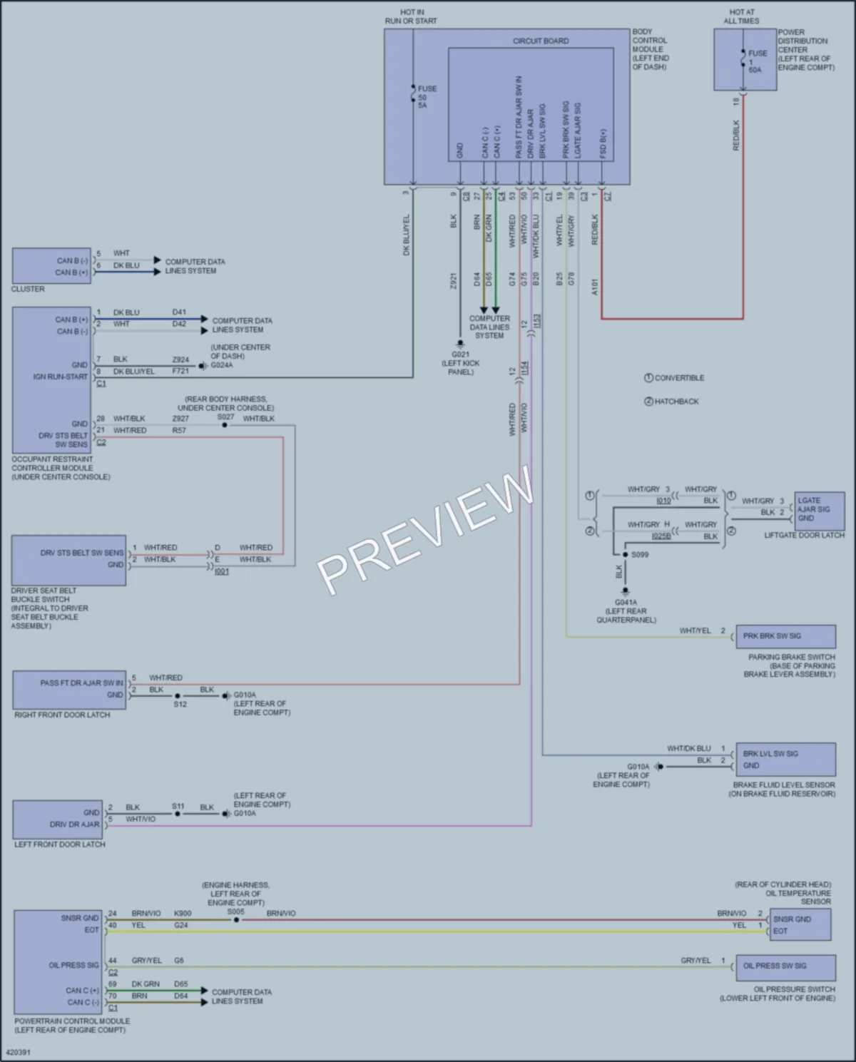 2014 Fiat 500 Warning Systems wiring diagram preview