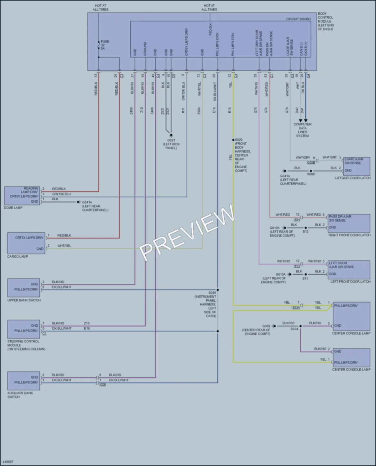 2014 Fiat 500C Interior Lights wiring diagram preview