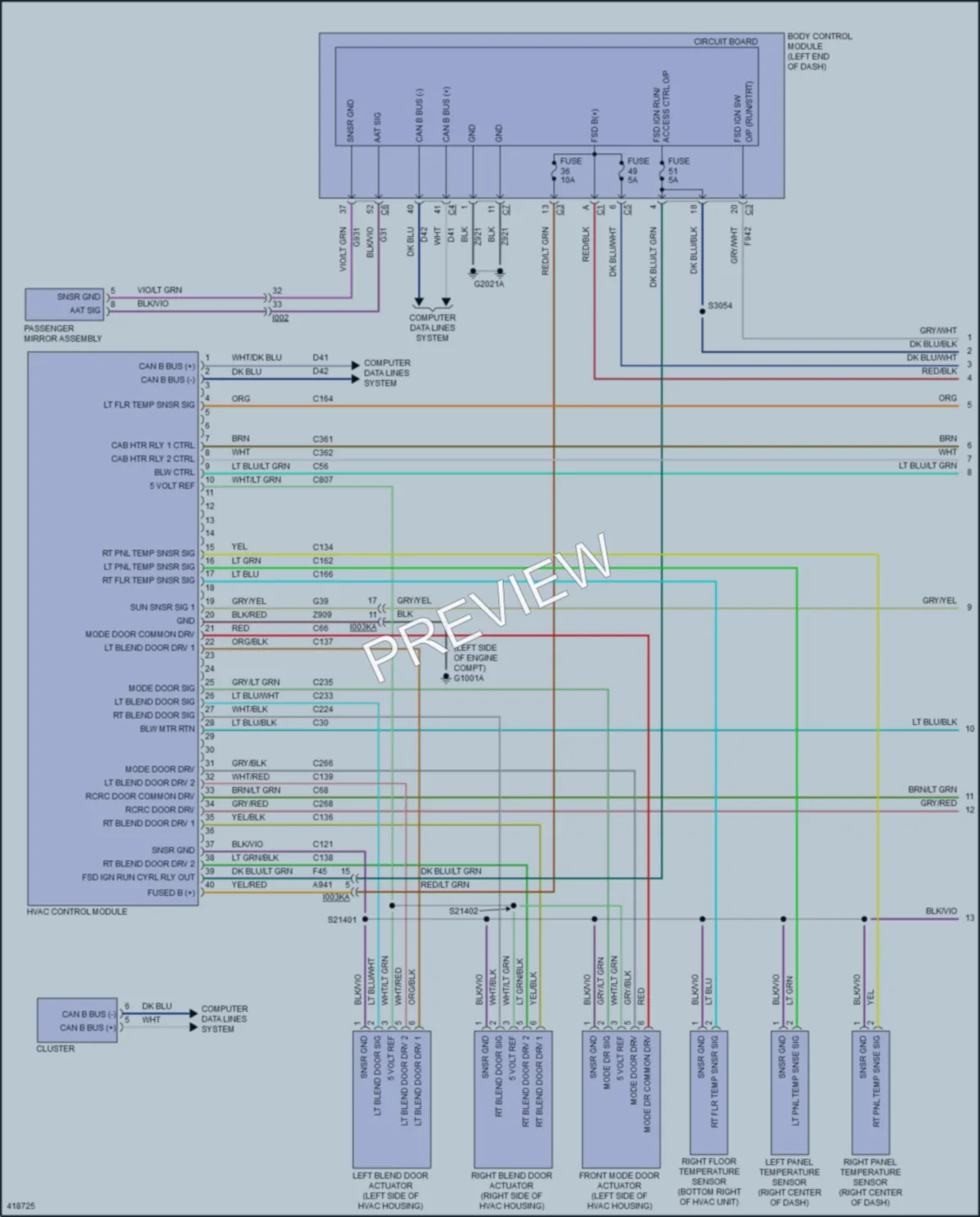 2014 Fiat 500L Air Conditioning wiring diagram preview