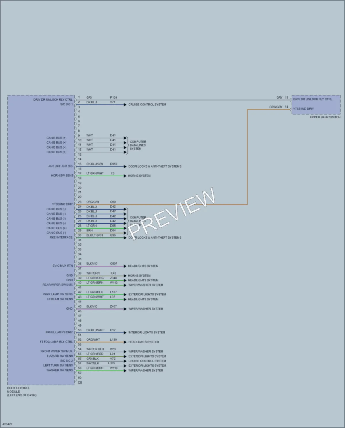 2014 Fiat 500L Body Control Modules wiring diagram preview