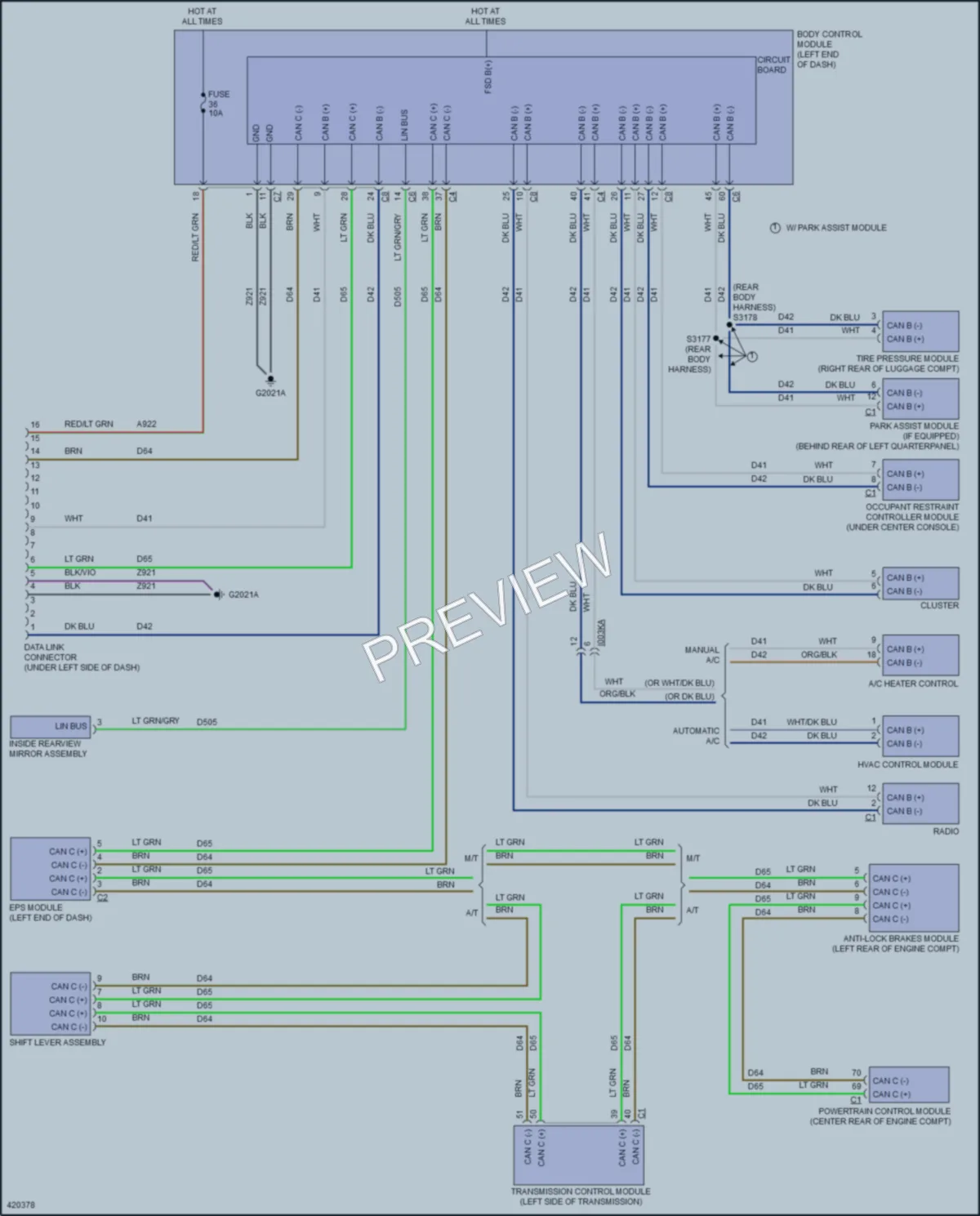 2014 Fiat 500L Computer Data Lines wiring diagram preview