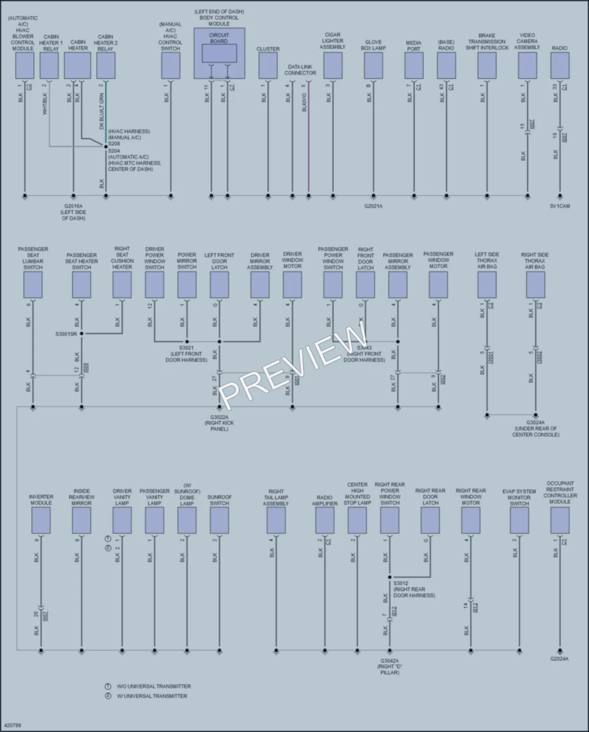 2014 Fiat 500L Ground Distribution wiring diagram preview