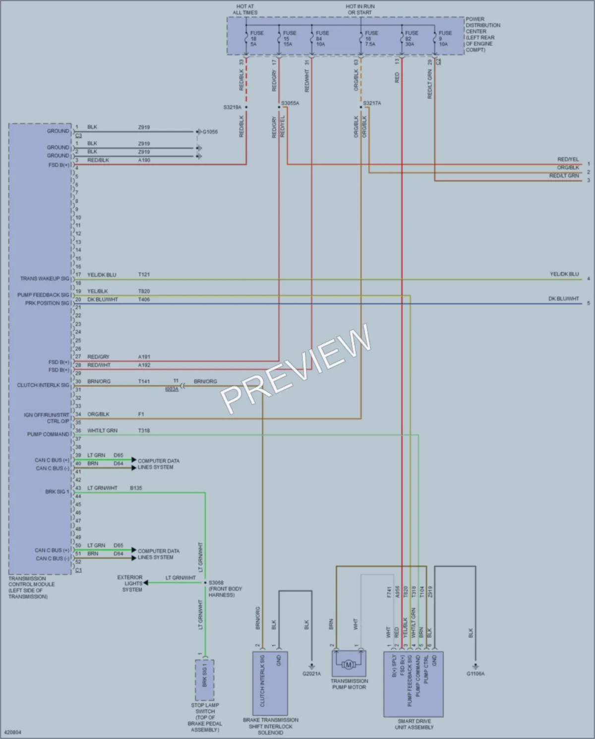 2014 Fiat 500L Transmission wiring diagram preview