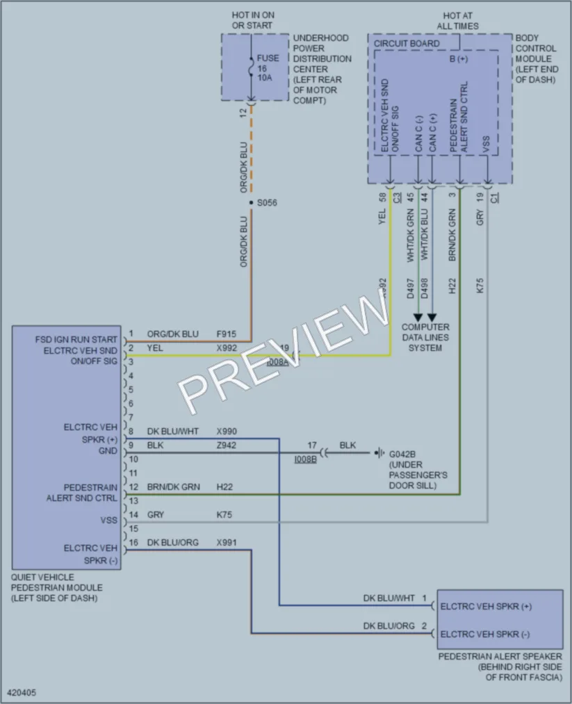2014 Fiat 500e Active Bodyworks wiring diagram preview