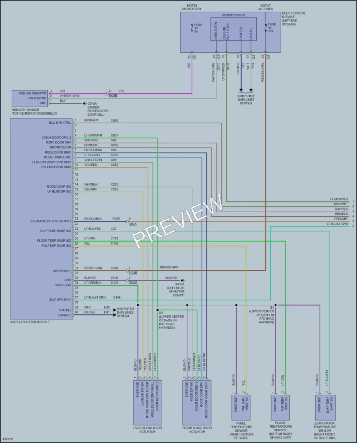 2014 Fiat 500e Air Conditioning wiring diagram preview