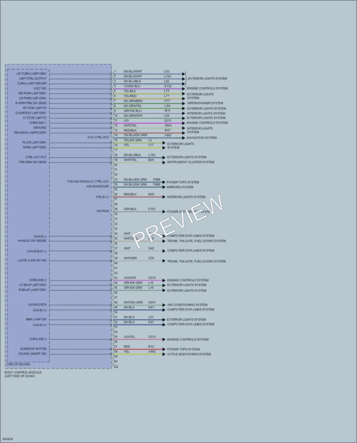 2014 Fiat 500e Body Control Modules wiring diagram preview