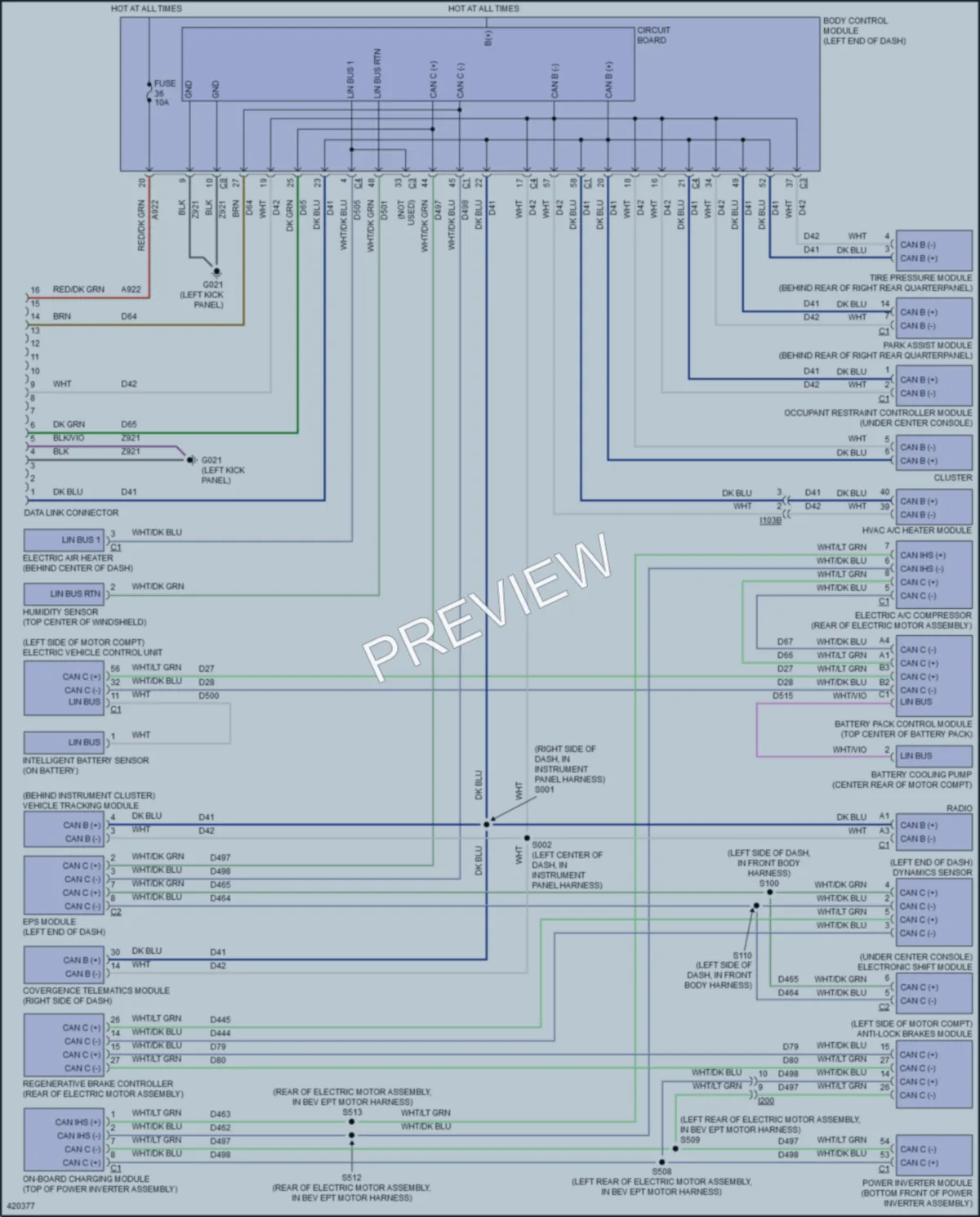 2014 Fiat 500e Computer Data Lines wiring diagram preview