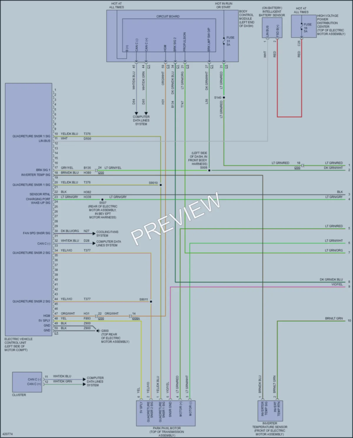 2014 Fiat 500e Engine Performance wiring diagram preview
