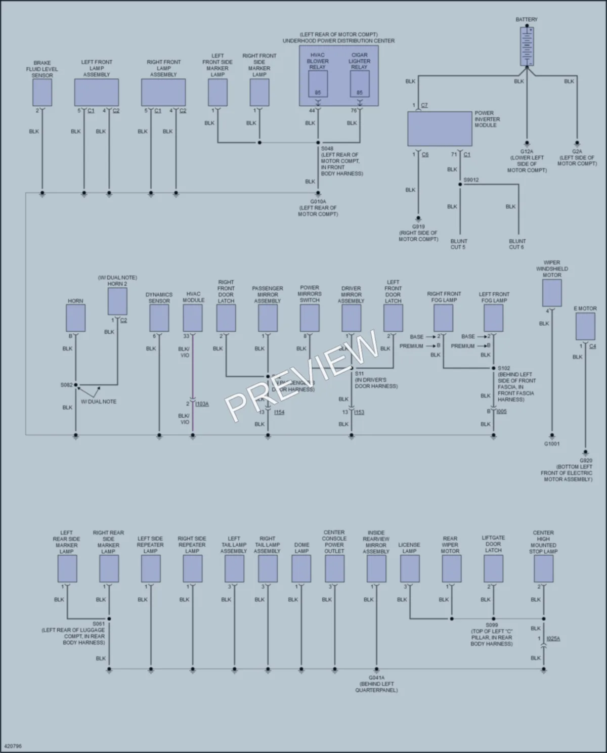 2014 Fiat 500e Ground Distribution wiring diagram preview