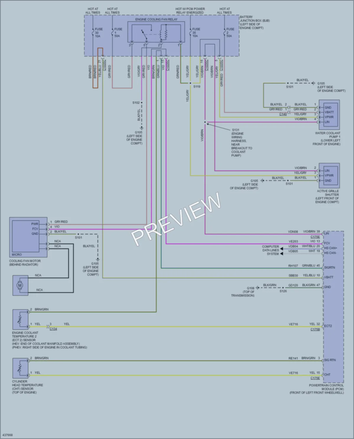 2014 Ford CMaxEnergi Cooling Fan wiring diagram preview