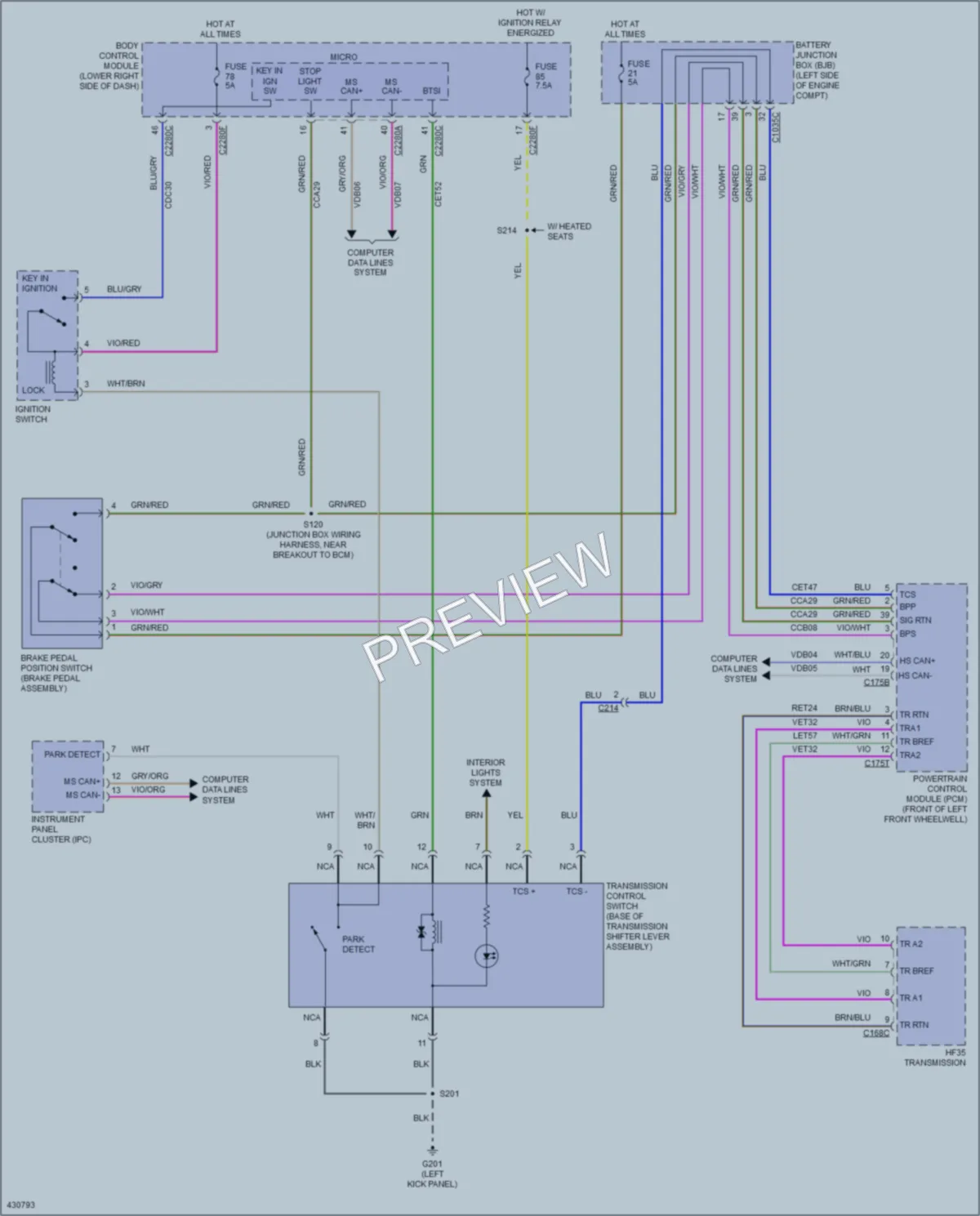2014 Ford CMaxEnergi Shift Interlock wiring diagram preview