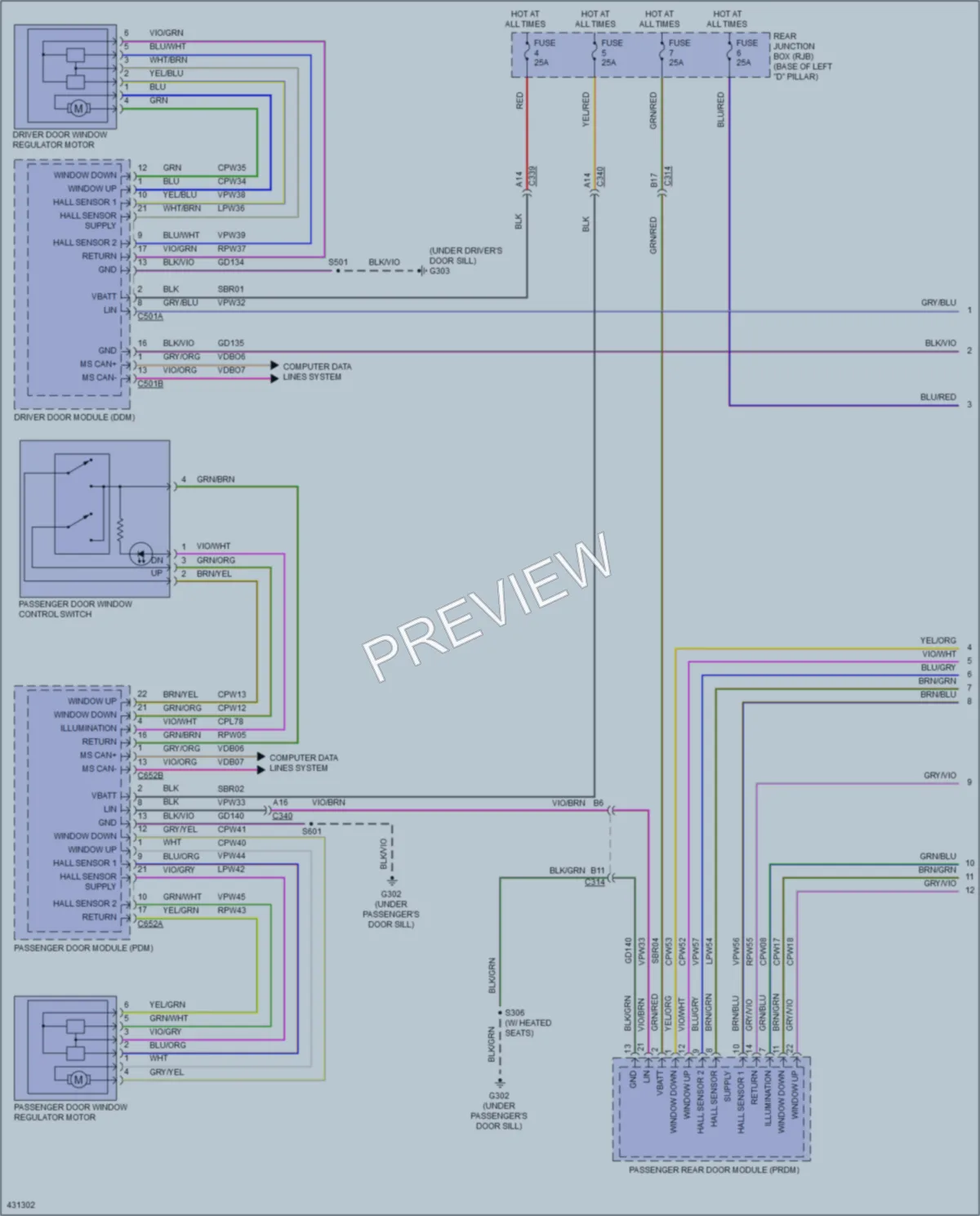 2014 Ford CMaxHybrid Power Windows wiring diagram preview