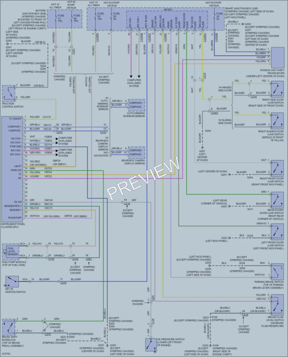 2014 Ford E150ClubWagon Instrument Cluster wiring diagram preview