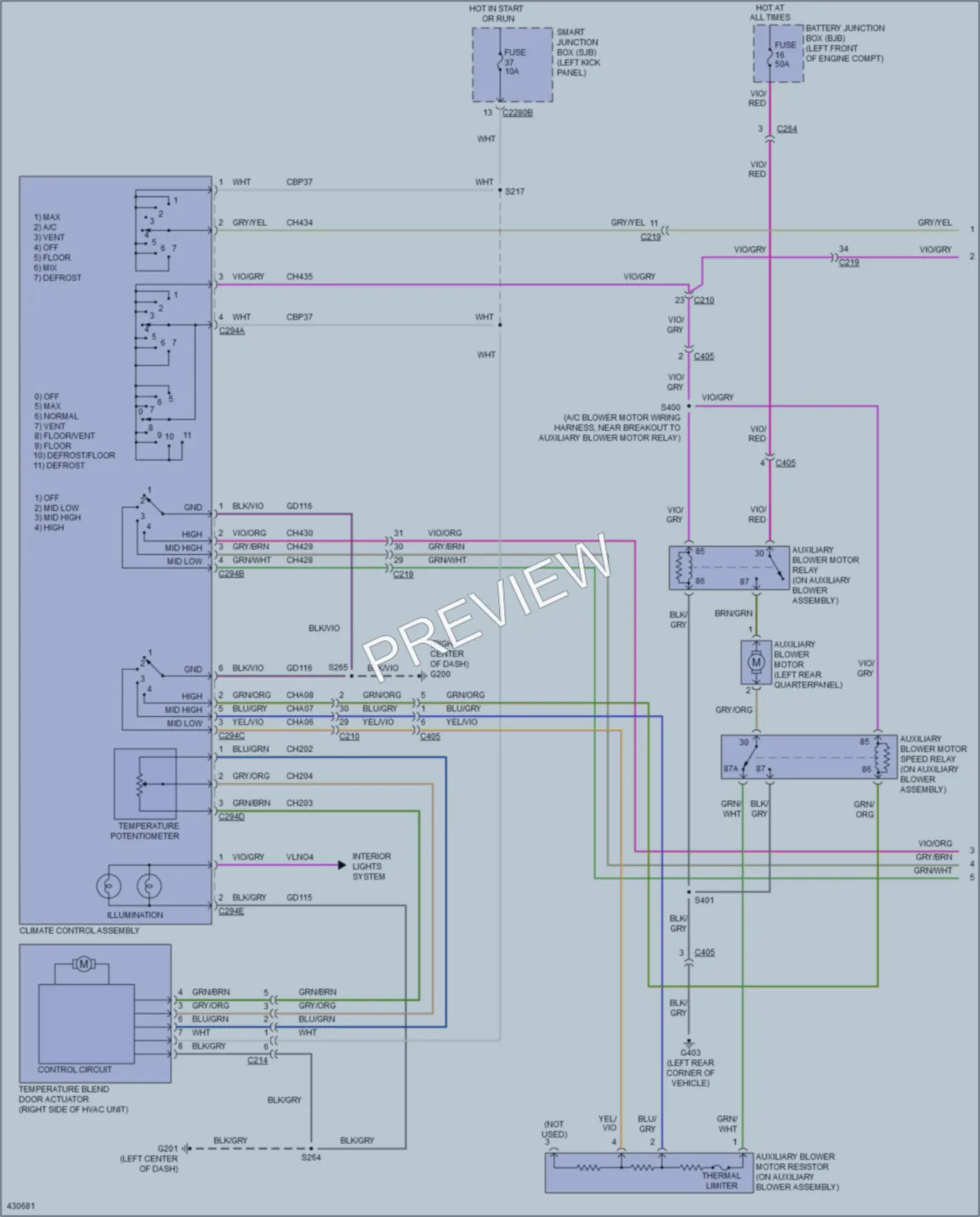 2014 Ford E150Econoline Air Conditioning wiring diagram preview