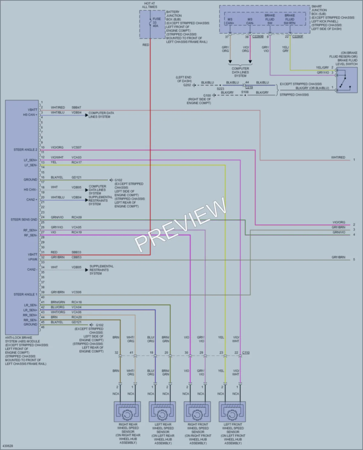 2014 Ford E150Econoline Anti Lock Brakes wiring diagram preview