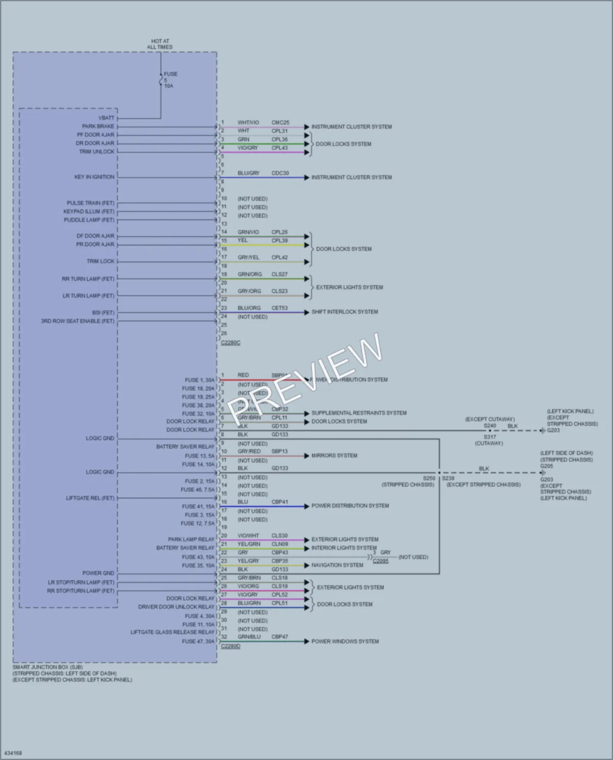 2014 Ford E250Econoline Body Control Modules wiring diagram preview