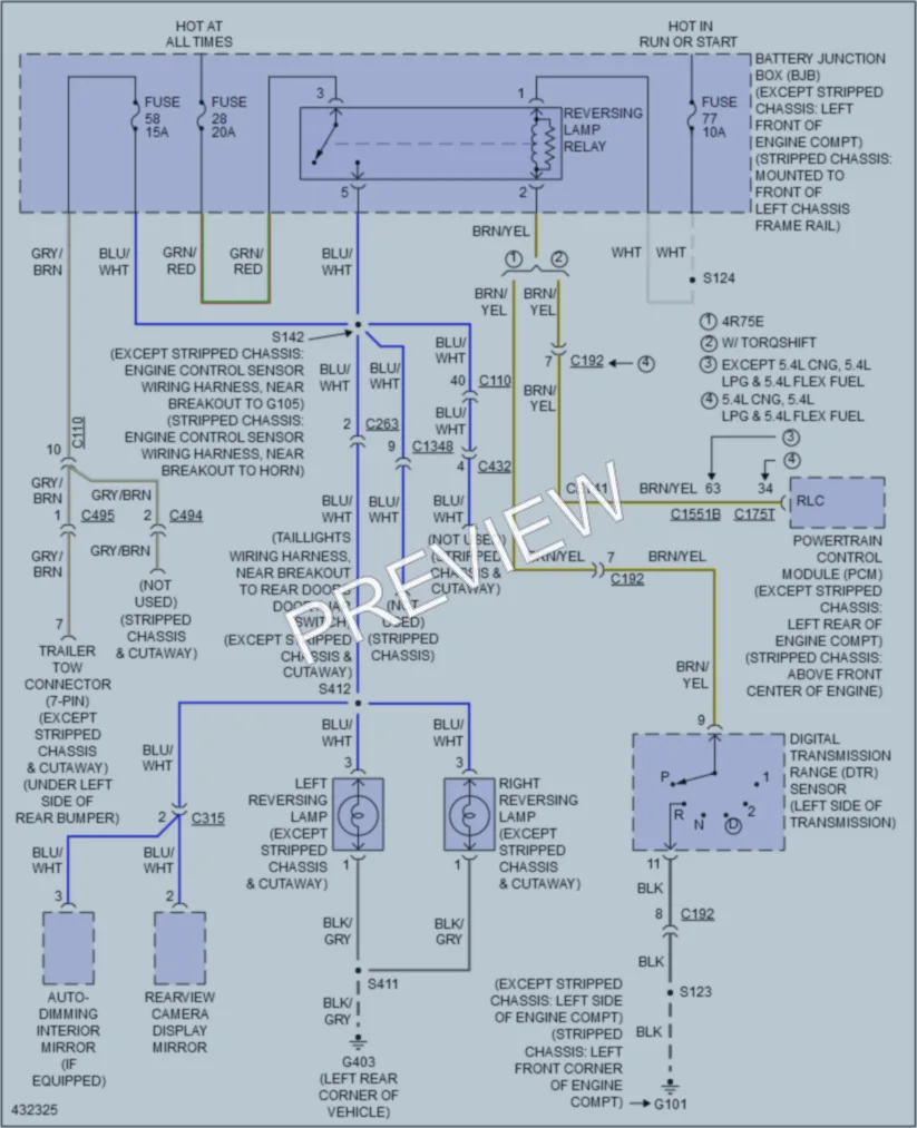 2014 Ford E250Econoline Exterior Lights wiring diagram preview