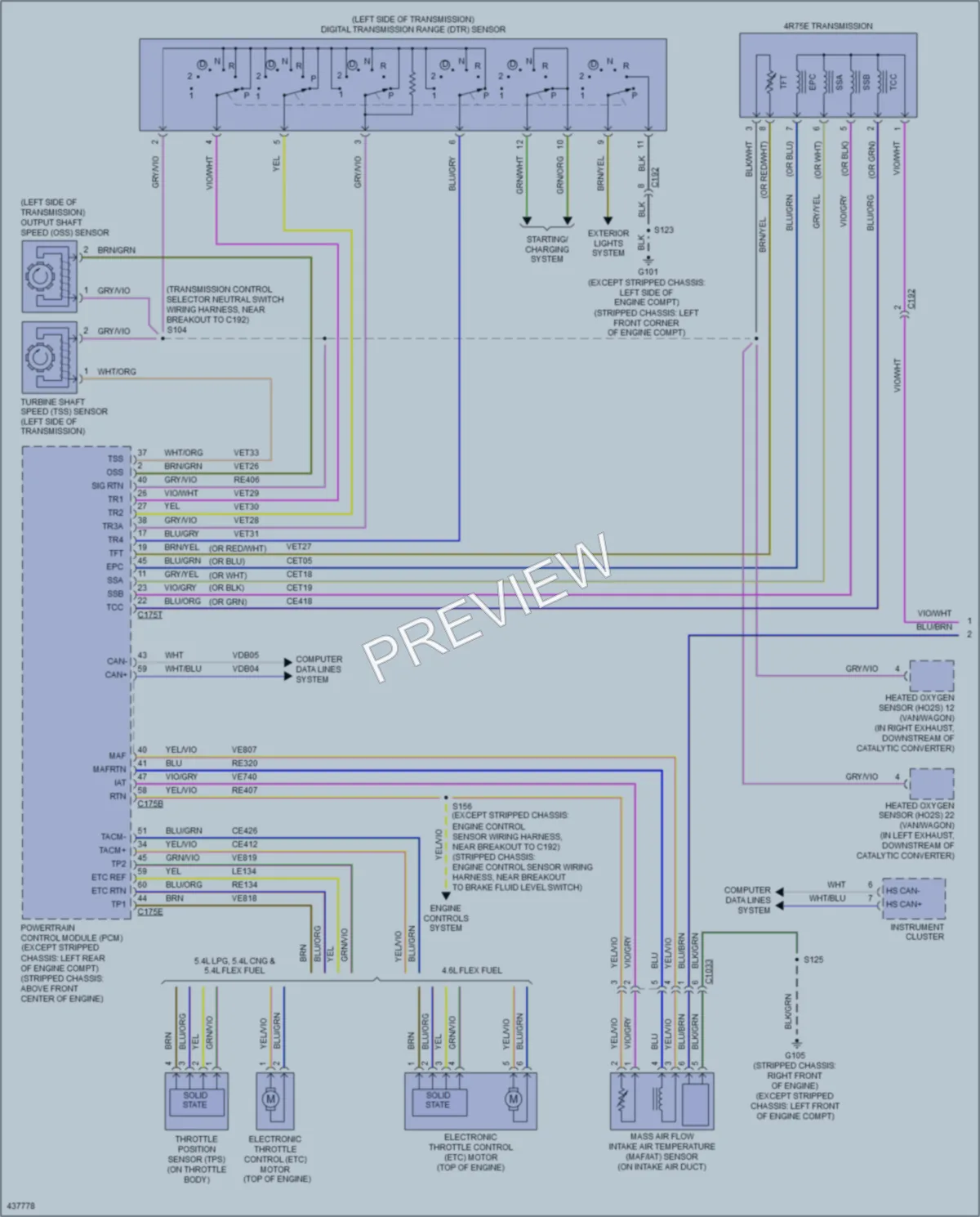 2014 Ford E250Econoline Transmission wiring diagram preview