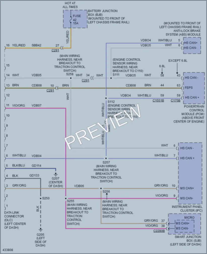 2014 Ford E450Econoline Computer Data Lines wiring diagram preview