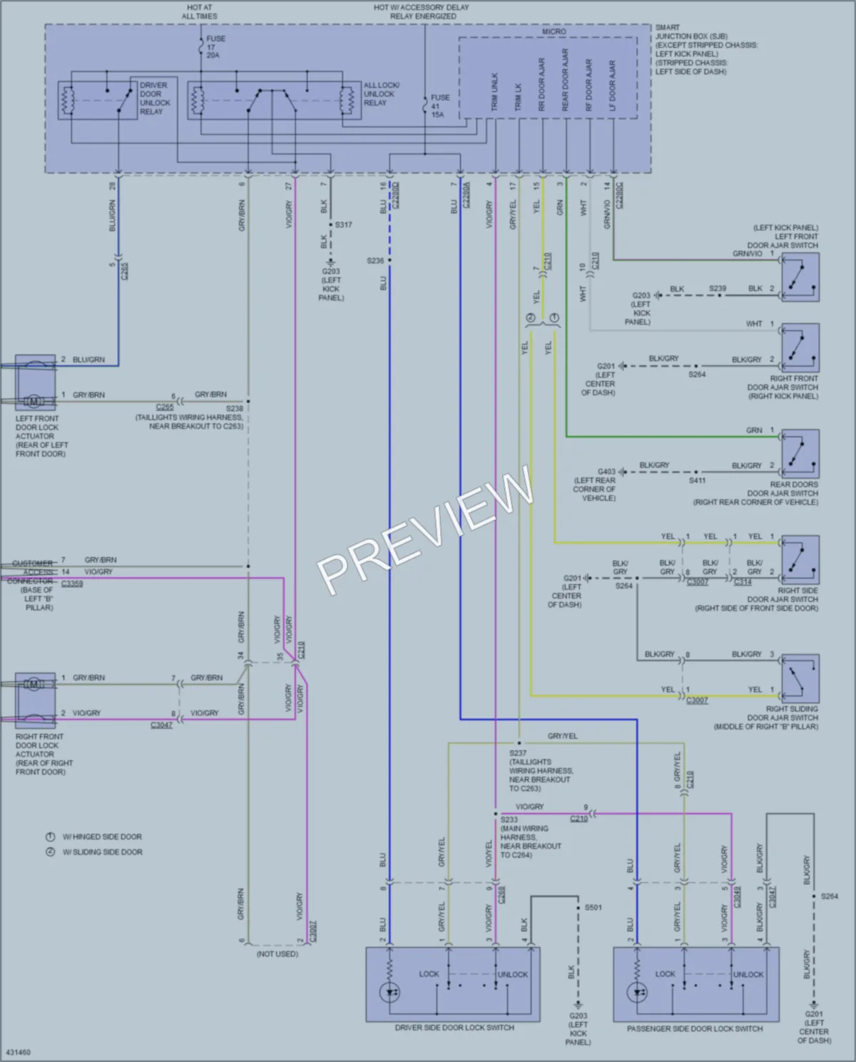 2014 Ford E450Econoline Power Door Locks wiring diagram preview