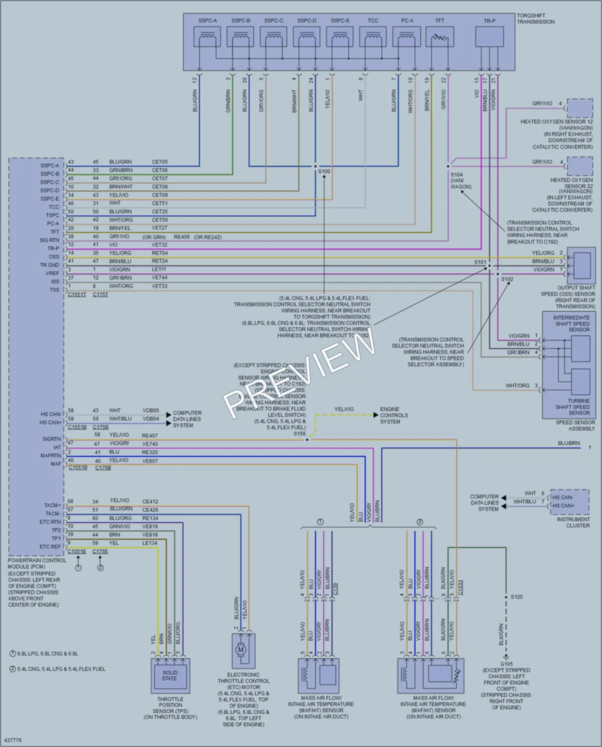 2014 Ford E450Econoline Transmission wiring diagram preview