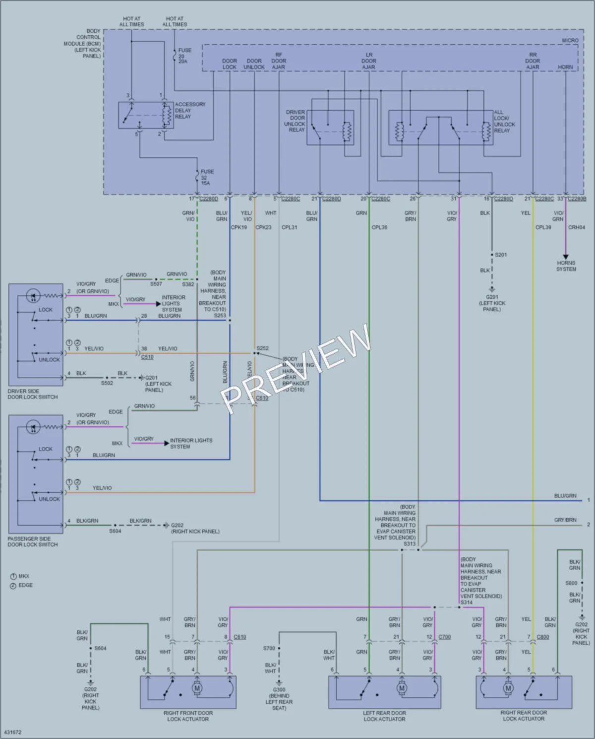 2014 Ford Edge Anti Theft wiring diagram preview