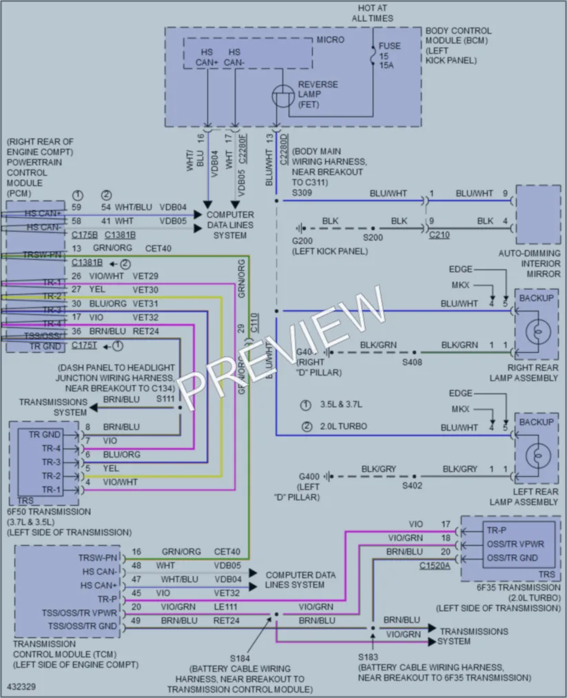 2014 Ford Edge Exterior Lights wiring diagram preview